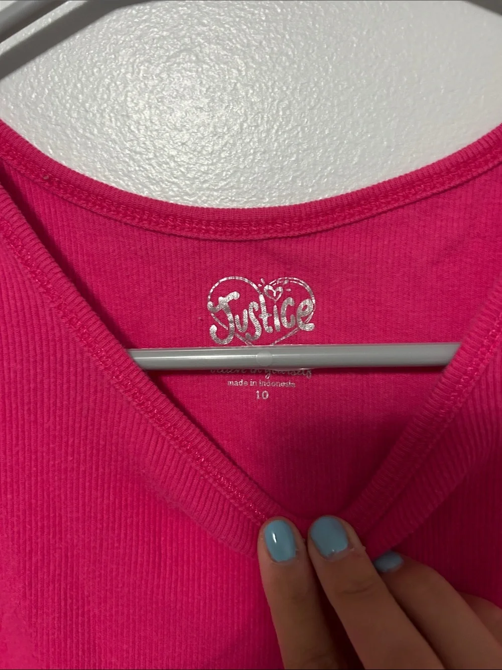 Justice Bright Fuchsia Ribbed Tank Top